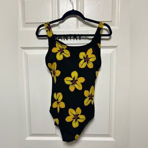 Women’s Black Floral One Piece Swimsuit Size 14